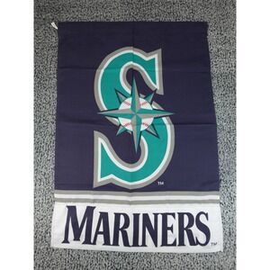 MLB Seattle Mariners Flag Unisex OS Navy Blue Good Vintage Compass Logo Banner